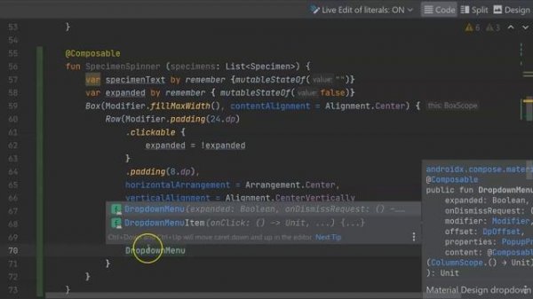 Create Spinner/Drop Down in Jetpack Compose