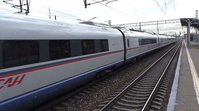 Электропоезд ЭВС1-05 "Сапсан" (ТЧ-10) высокоскоростной поезд №760А Москва - Санкт-Петербург. смотреть онлайн