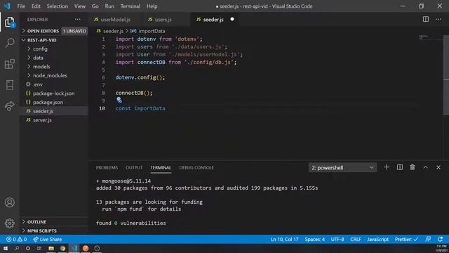 Making a REST API w/ Express, MongoDB, Node || Part 3 - Bcrypt + Using a Seeder смотреть онлайн