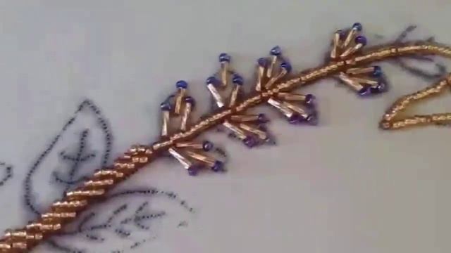 beaded hand embroidery tutorial flower beads work easy hand embroidery смотреть онлайн