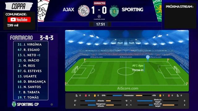 AJAX - SPORTING // coppa смотреть онлайн