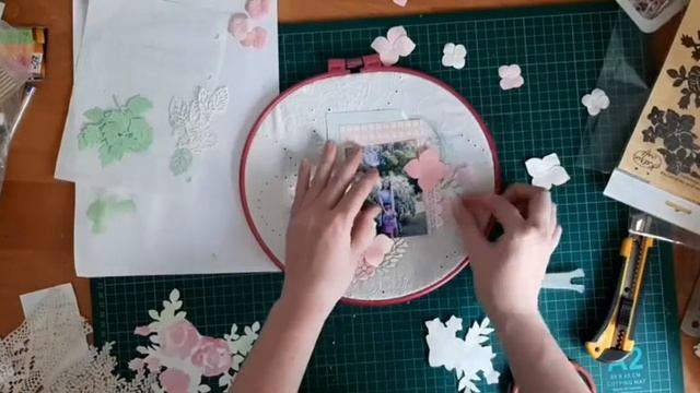 Панно на пяльцах. Скрапбукинг. МК