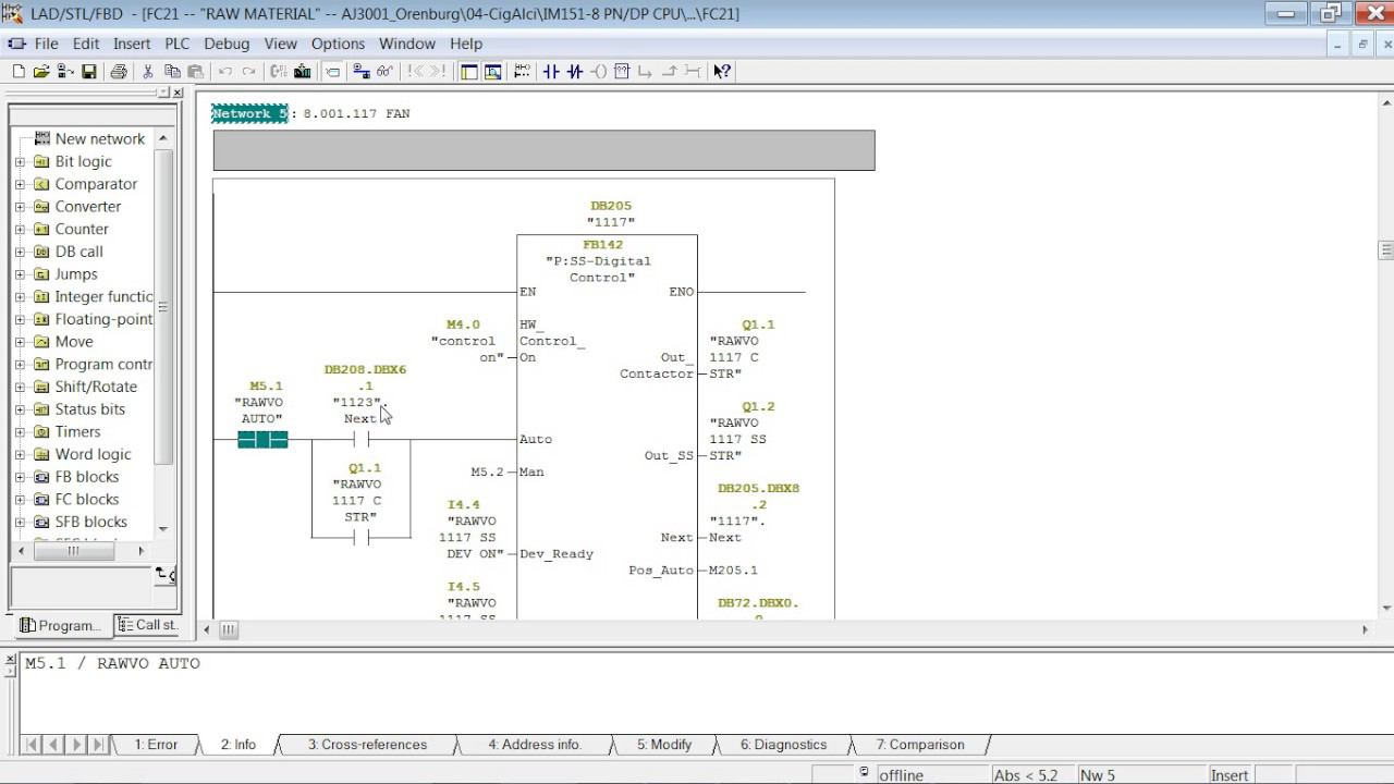 Simatic Step7 FB разбор блок питателя 2 смотреть онлайн