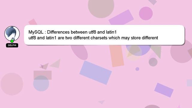 MySQL : Differences between utf8 and latin1 смотреть онлайн