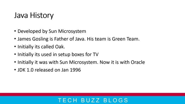 Java - History | TECH BUZZ BLOGS смотреть онлайн