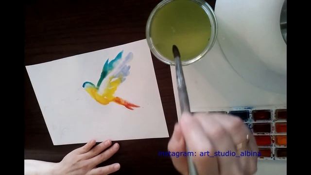 Мастер-класс "Рисуем колибри" часть 1. смотреть онлайн