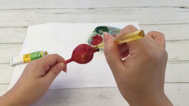 Crepe Paper Pomegranate Flower Tutorial | How To Make Paper Flower | Paper Craft Tutorial