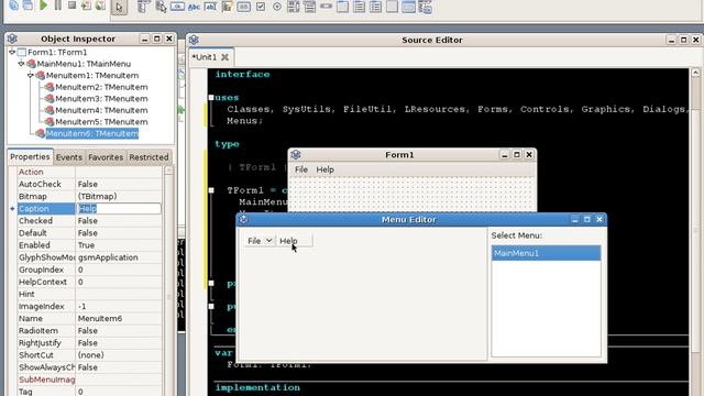 Make a TMainMenu using Lazarus смотреть онлайн