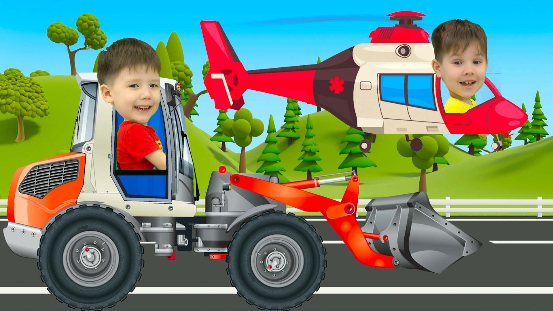 Обучающая песенка. Синий трактор Песенки для детей Машинки Экскаватор и Грузовик смотреть онлайн