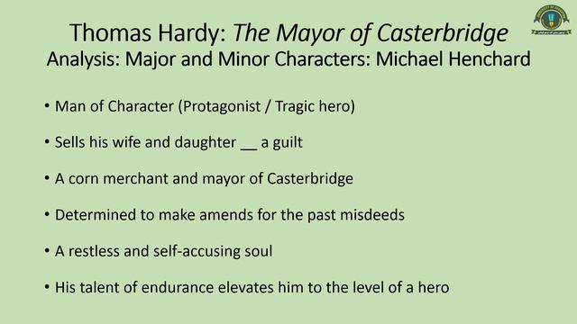 Lecture 21: The Plot and Character Analysis of The Mayor Of Casterbridge by Thomas Hardy смотреть онлайн