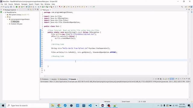 Java Tutorial How to Read and Write File using java.nio.Files class. смотреть онлайн