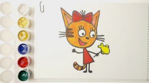 Раскраска для детей КАРАМЕЛЬКА / Мультик раскраска ТРИ КОТА / Детские рисунки / Раскраски Малышам