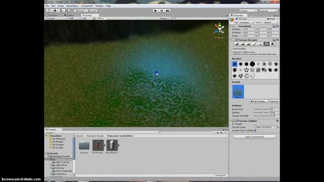 Unity (трава,тирейн,деревья,свет) смотреть онлайн