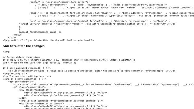 Wordpress: "comments.php" not available after edit in WP administration смотреть онлайн