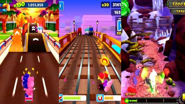 Talking Tom Gold Run VS Subway Surfers PARIS VS Temple Run 2: Праздник Валентина! Кто круче? смотреть онлайн