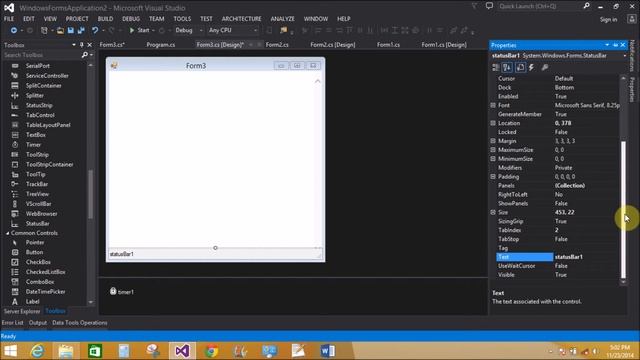 How to show the time in the status bar in windows form c# смотреть онлайн