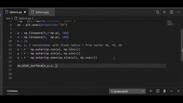 How to draw Sphere (3D) and rotate with Matplotlib | Python Animation