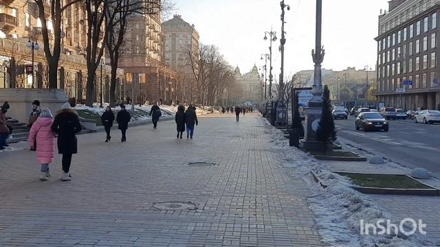 Киев зима 2023 г. Крещатик. смотреть онлайн