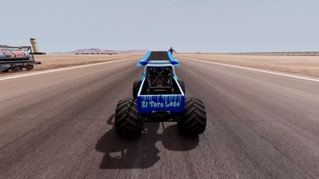 BeamNG Monster Truck Mud Battle with Bigfoot and Grave Digger смотреть онлайн