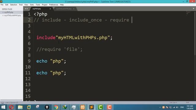 What is require() function in PHP смотреть онлайн