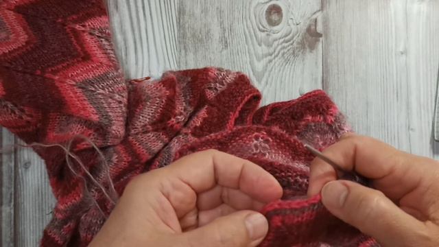 Туника спицами с круглой кокеткой узором зигзаг. Часть 2. Вязание рукавов.