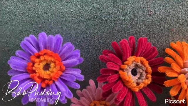 Gerbera| Pipe cleaner | Hoa đồng tiền | Kẽm nhung | BAOPHUONG HANDMADE смотреть онлайн
