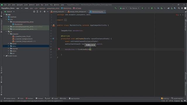 How to create popup menu in Android Studio using java | Create PopupMenu using java in Android Stud смотреть онлайн