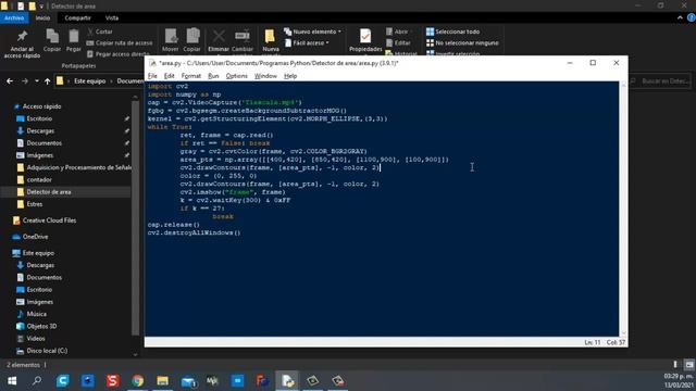 SDVA detección de objetos por área determinada con Python y OpenCV смотреть онлайн