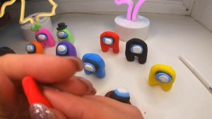 Among Us из легкого пластилина лепим фигурки персонажей игры