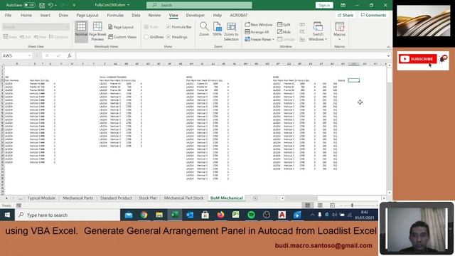 Generate General Arrangement Panel in Autocad using VBA Excel смотреть онлайн