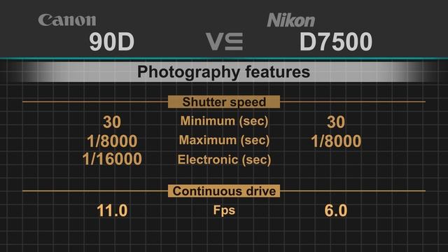 Canon EOS 90D vs Nikon D7500 смотреть онлайн