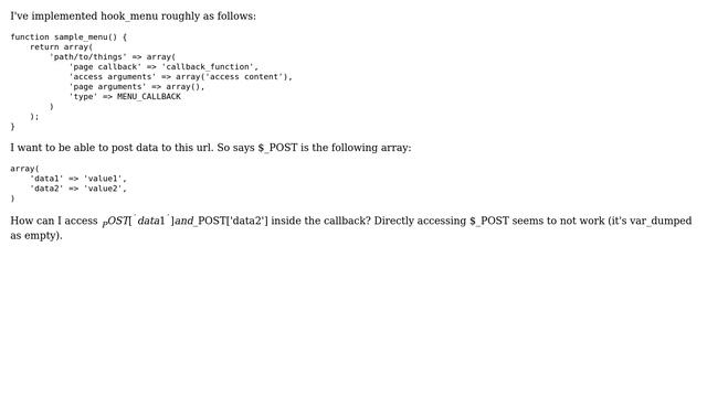 Drupal: How can I get $_POST data in a callback? смотреть онлайн