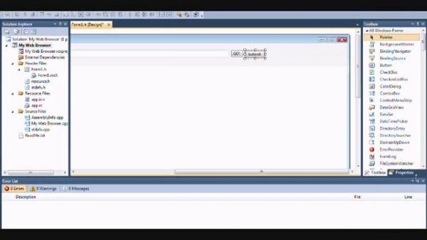 Visual studio C++ Web browser tutorial