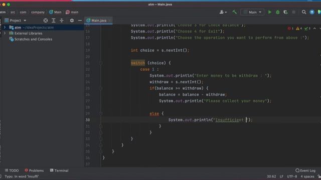 ATM project in java. смотреть онлайн