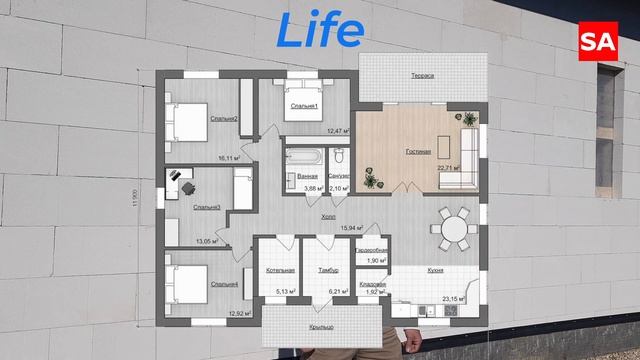 Планировки дома Саввино из газобетона смотреть онлайн