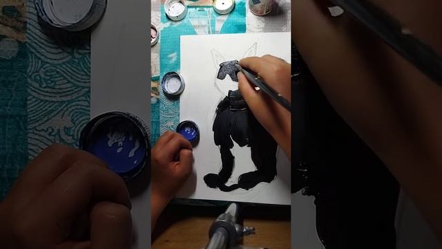 рисуем гуашью черную кошку ?? смотреть онлайн