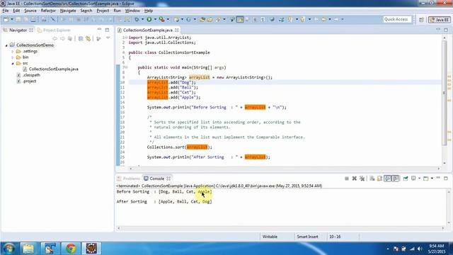 Collections (Sort method - String) | Java Collection Framework смотреть онлайн
