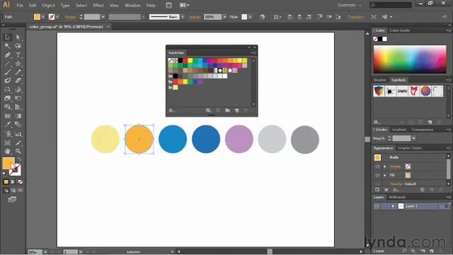Урок 36. Использование цветовых групп в Adobe Illustrator. Полный курс обучение с нуля смотреть онлайн