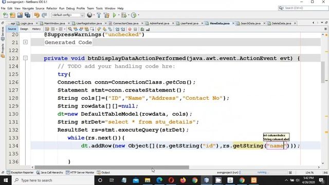PROJECT PART 6 USING SWING IN JAVA| DATA DISPLAYING IN JTABLE смотреть онлайн
