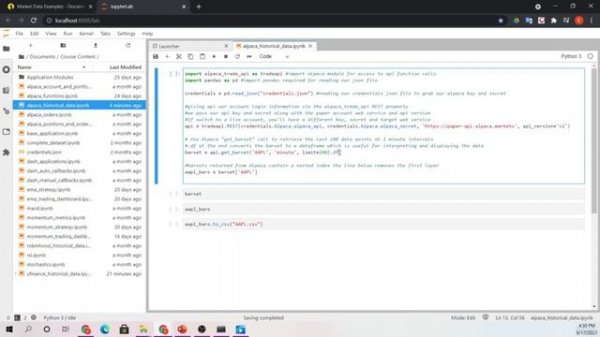 016 Alpaca Coding Example