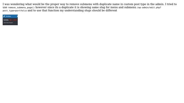 Wordpress: remove duplicate name submenu link from the custom post type смотреть онлайн