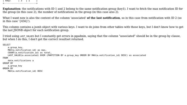 Databases: postgresql: get last/newest value for each group of rows смотреть онлайн
