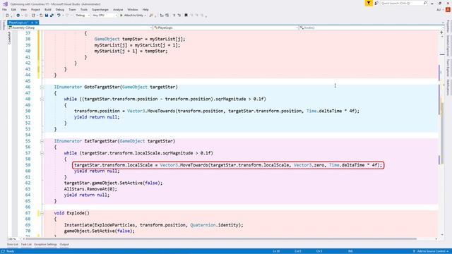 Optimize game with coroutines by distributing calculation over multiple frames (Unity C# tutorial) смотреть онлайн