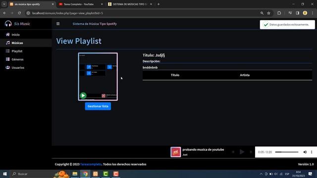 ✅SISTEMA DE MÚSICAS TIPO SPOTIFY EN PHP Y MYSQL + Código fuente 2023 смотреть онлайн