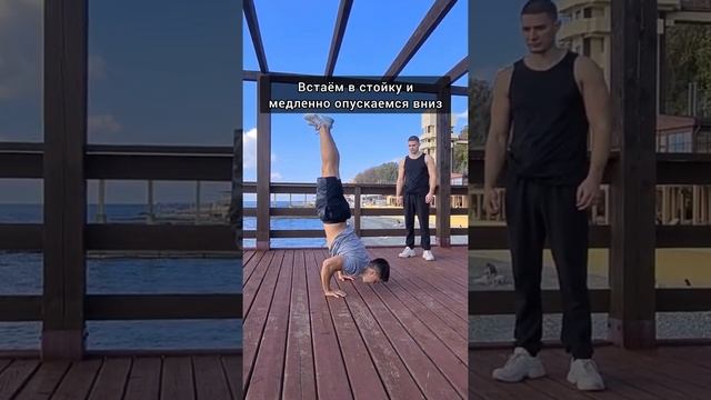 Как ОТЖИМАТЬСЯ В СТОЙКЕ на руках #стойканаруках #стритворкаут #калистеника #обучалка #streetworkout смотреть онлайн