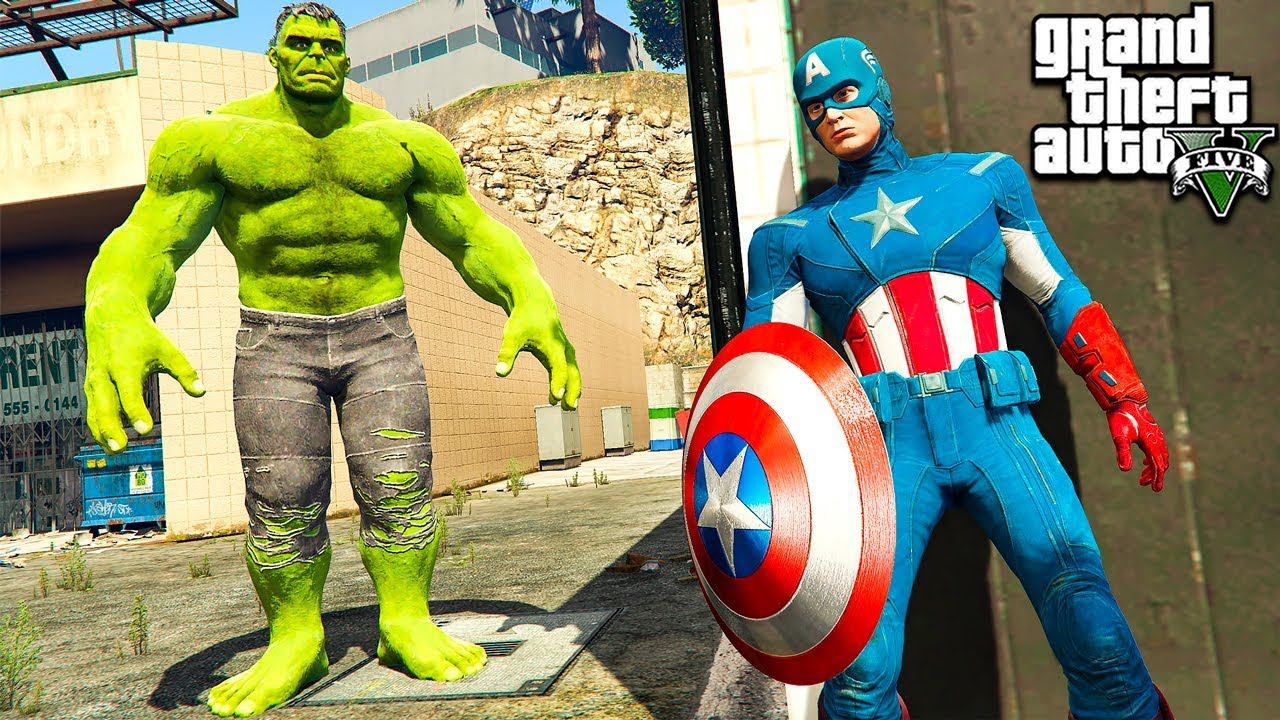 КАПИТАН АМЕРИКА ПРОТИВ ХАЛКА В ГТА 5 МОДЫ! CAPTAIN AMERICA VS HULK ОБЗОР МОДА ВИДЕО ИГРЫ GTA 5 MODS смотреть онлайн