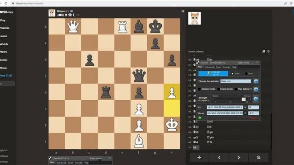 Mittens is giving a HARD TIME to ChessBotX!