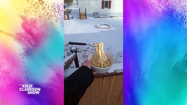 Montana Woman Goes Viral For Freezing Spaghetti & Egg Mid-Air смотреть онлайн