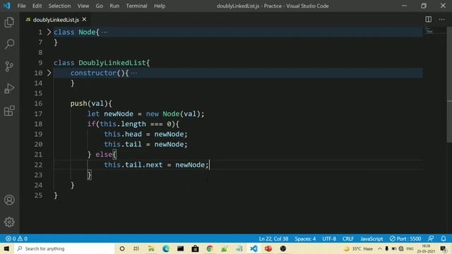 push method in doubly linked list смотреть онлайн
