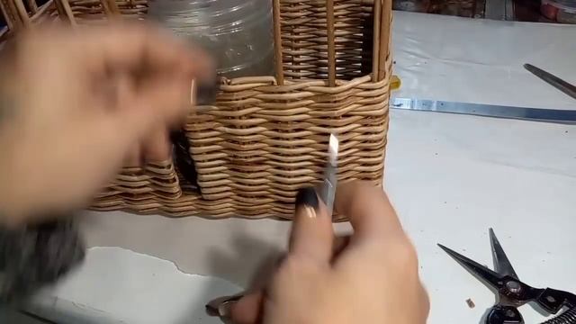 МК? короб для столовых приборов. Из газетных трубочек. смотреть онлайн